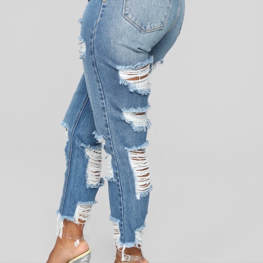 Fashion Nova distressed jeans